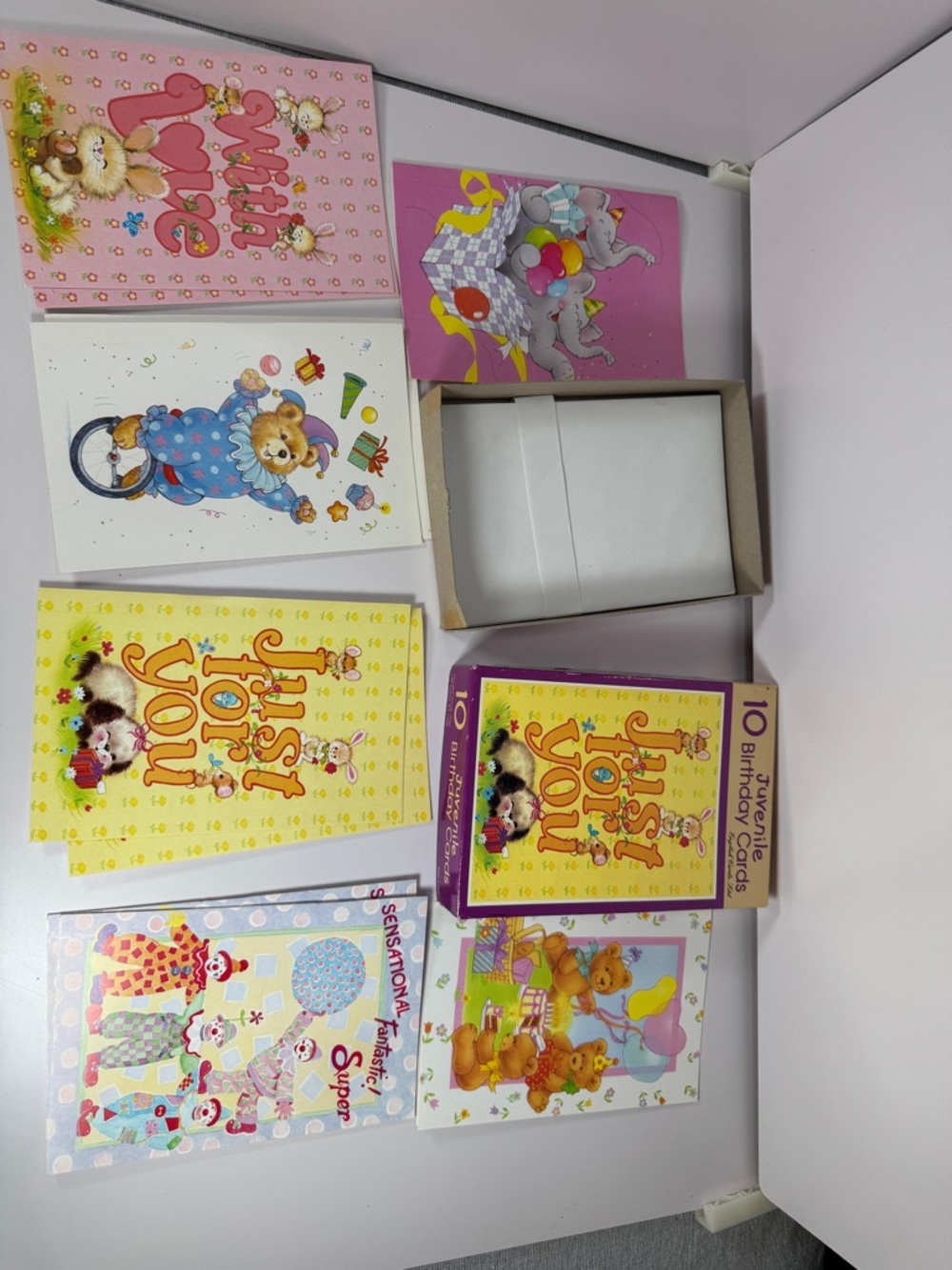 Vintage box 10 Juvenile Birthday Cards Set English Cards Ltd